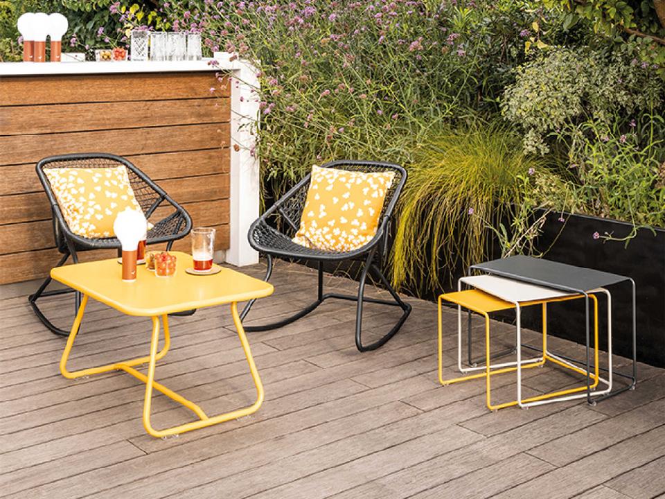 Sixties Aluminum Metal Lounge Set