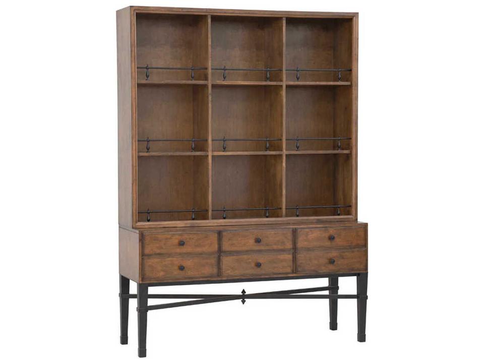 BD Collection Pamela Curio Cabinet in Antique Pinewood