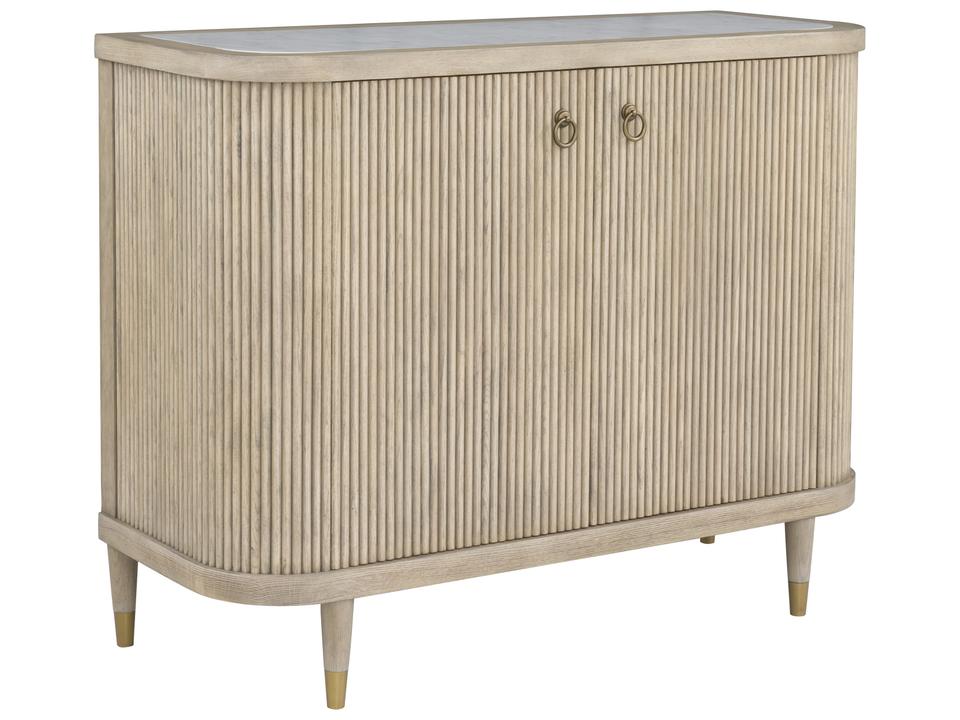 Everett 48-Inch Two Door Demilune Sideboard with Stone Top