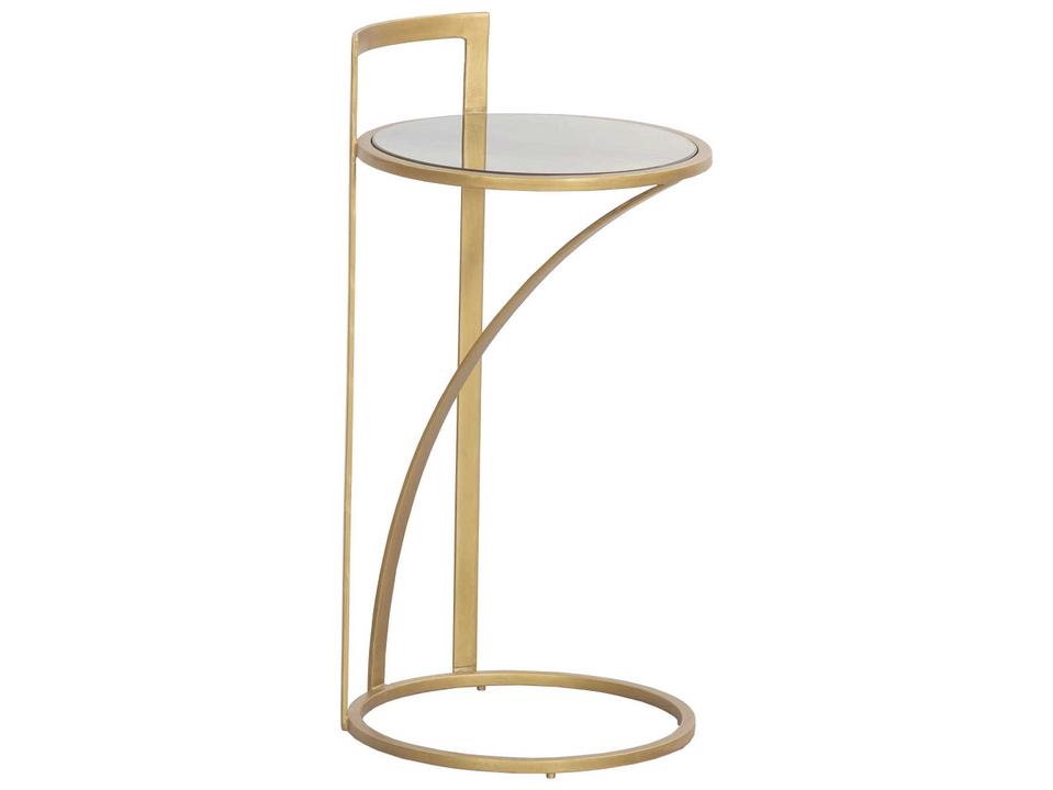 Sundries French 75 Round Gold Metal Drink Table