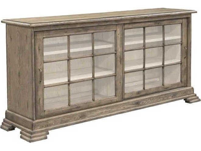 Arcadian 78-Inch Oak Wood Burnished Credenza Sideboard