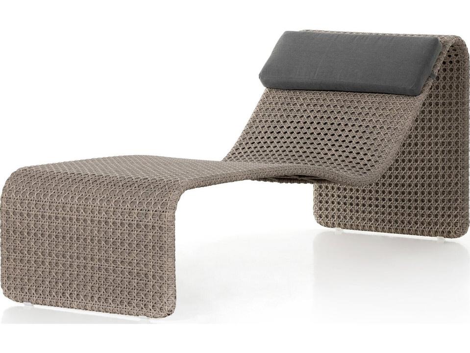 Grass Roots Paige Woven Chaise Lounge in Weathered Brown and Stinson White
