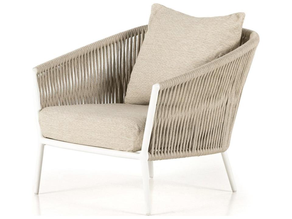 Solano Porto Lounge Chair with Ivory Rope and Faye Sand Olefin