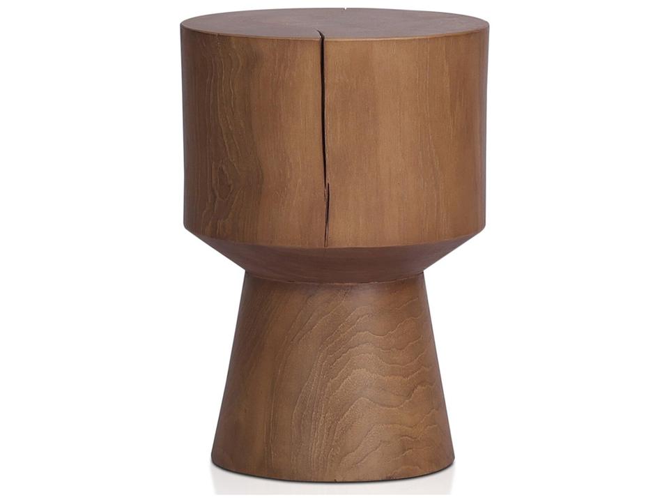 Grass Roots Jovie 13-Inch Round Teak End Table in Natural Teak