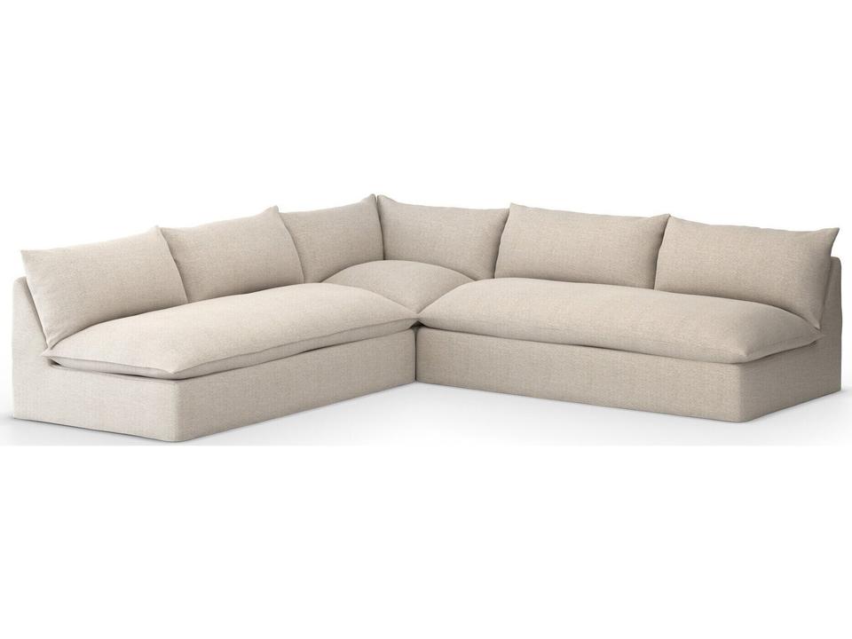Grant 3-Piece Sectional with Faye Sand Olefin Cushions