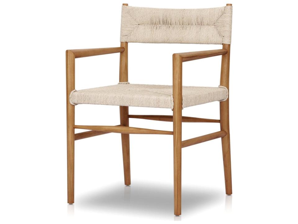 Grass Roots Lomas Arm Dining Chair in Natural Teak and Vintage White