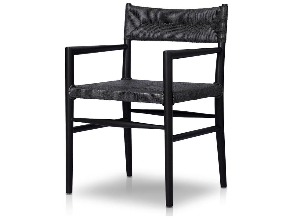 Grass Roots Lomas Teak Wicker Dining Armchair in Black Teak