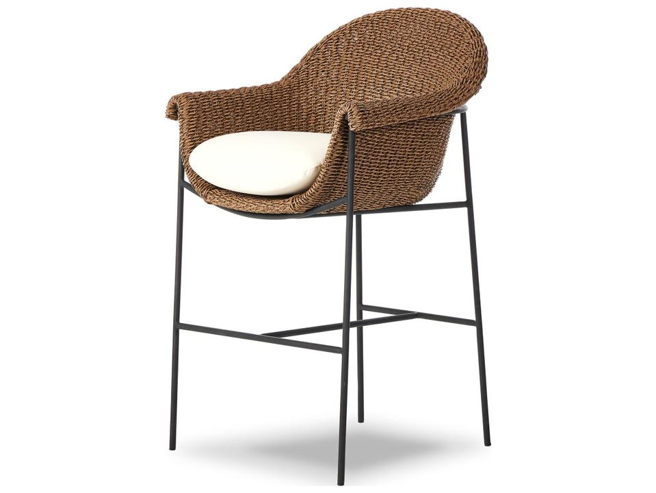Four Hands Suerte Faux Dark Hyacinth Bar Stool