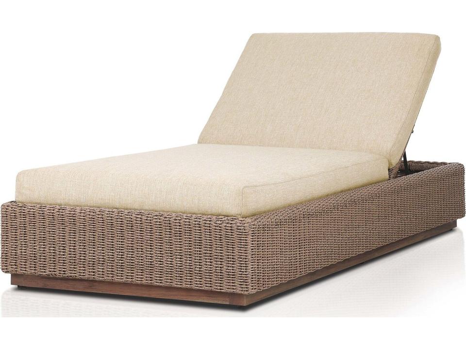 Four Hands Lorelei Outdoor Chaise with Adjustable Back in Alessi Buff