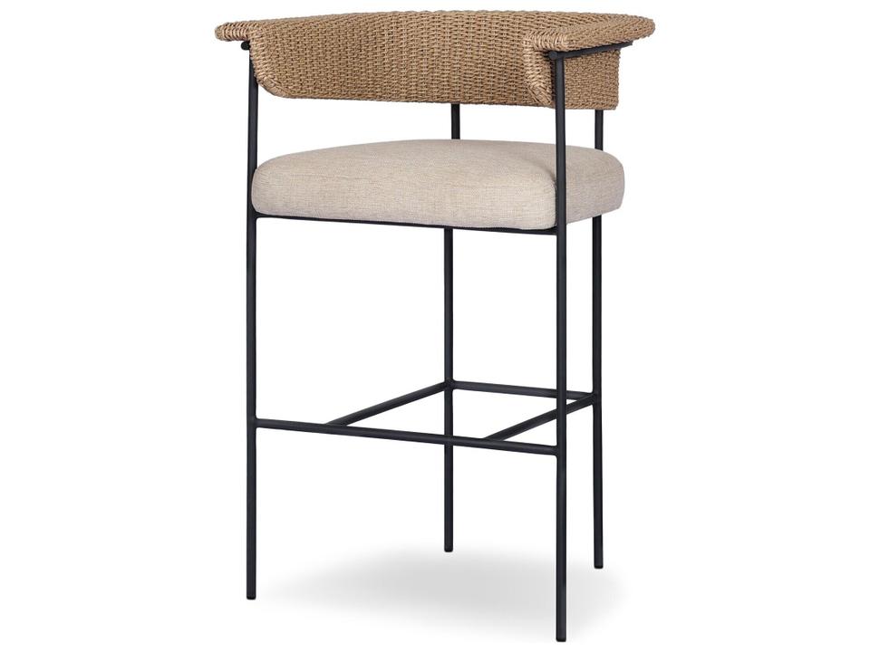 Carrie Outdoor Stool Ellor Beige with Faux Hyacinth