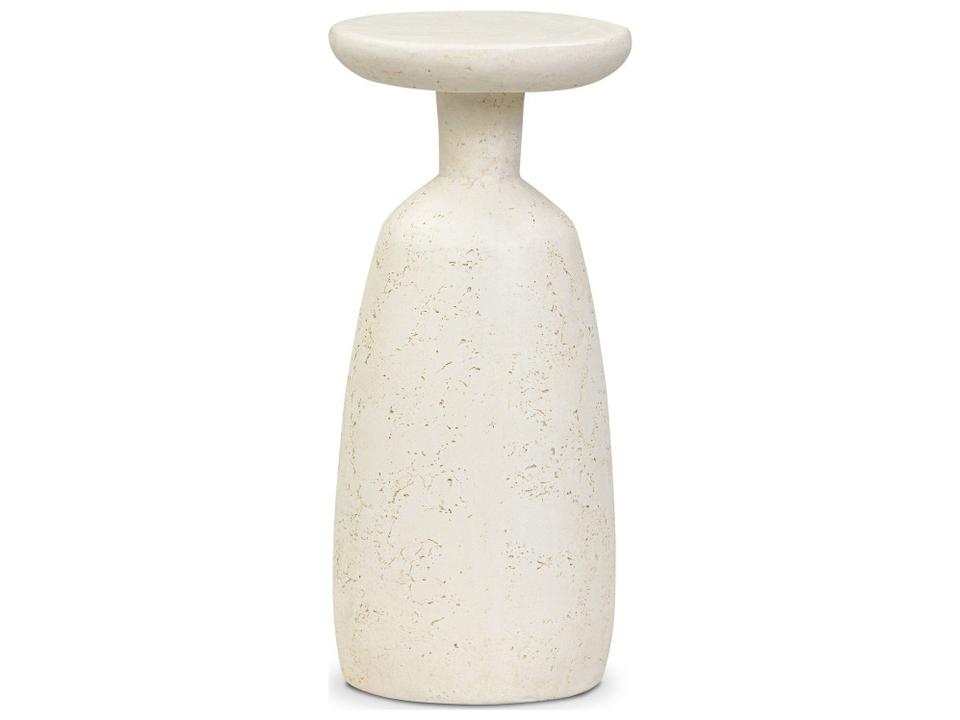 Ramara Large Nesting End Table Aged White Concrete
