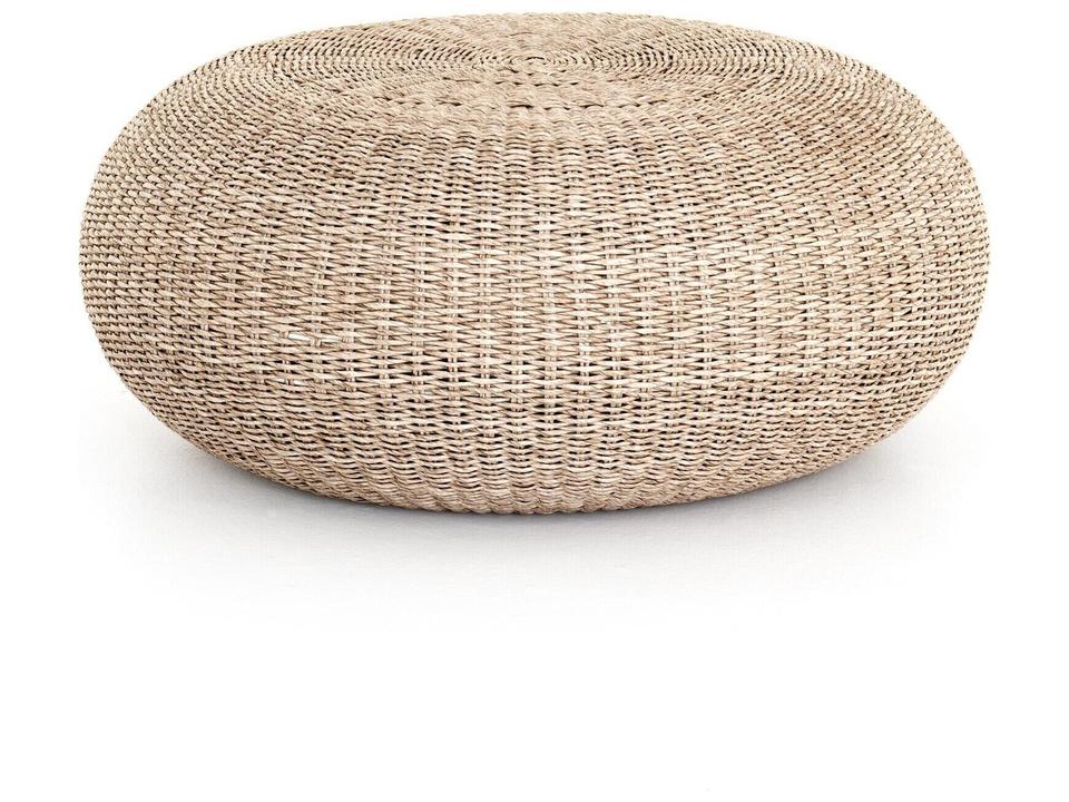 Four Hands Grass Roots Phoenix Round Plastic Pure White Vintage Coffee Table