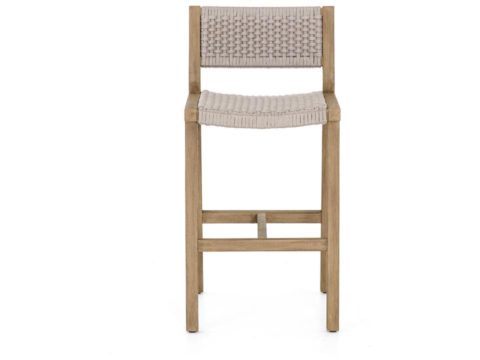 Solano Grey Rope and Teak Bar Stool