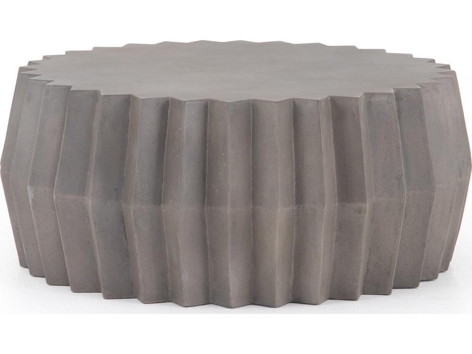 Gem Round Concrete Coffee Table in Dark Grey