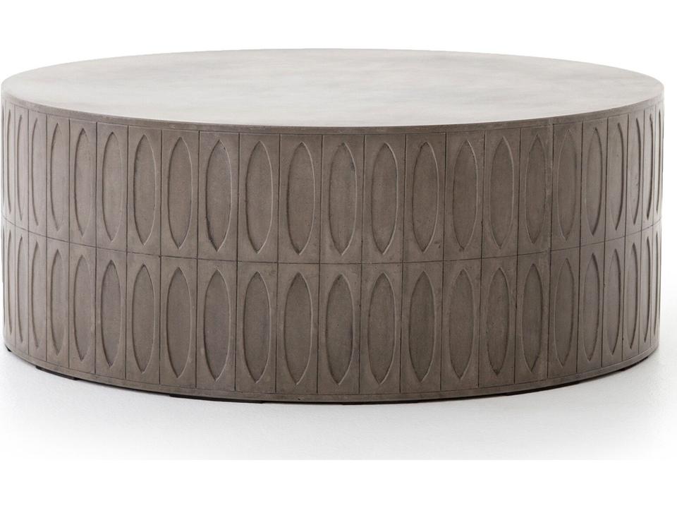 Thayer Colorado Round Concrete Coffee Table in Dark Grey