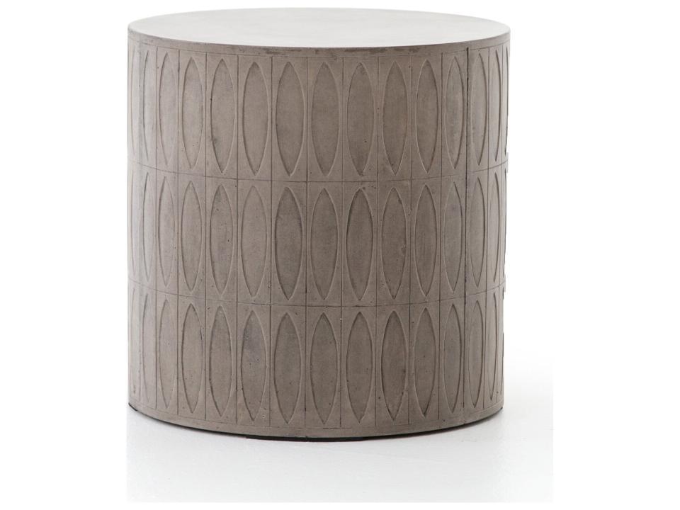 Colorado Round End Table Grey Concrete
