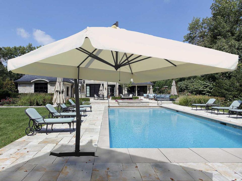 FIM P-series Aluminum 10 x 13 Crank Lift Cantilever Outdoor Patio Umbrella