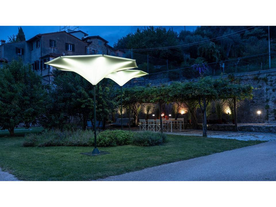FIM The Plant 10 Foot Round Aluminum Crank Lift Umbrella with Lights