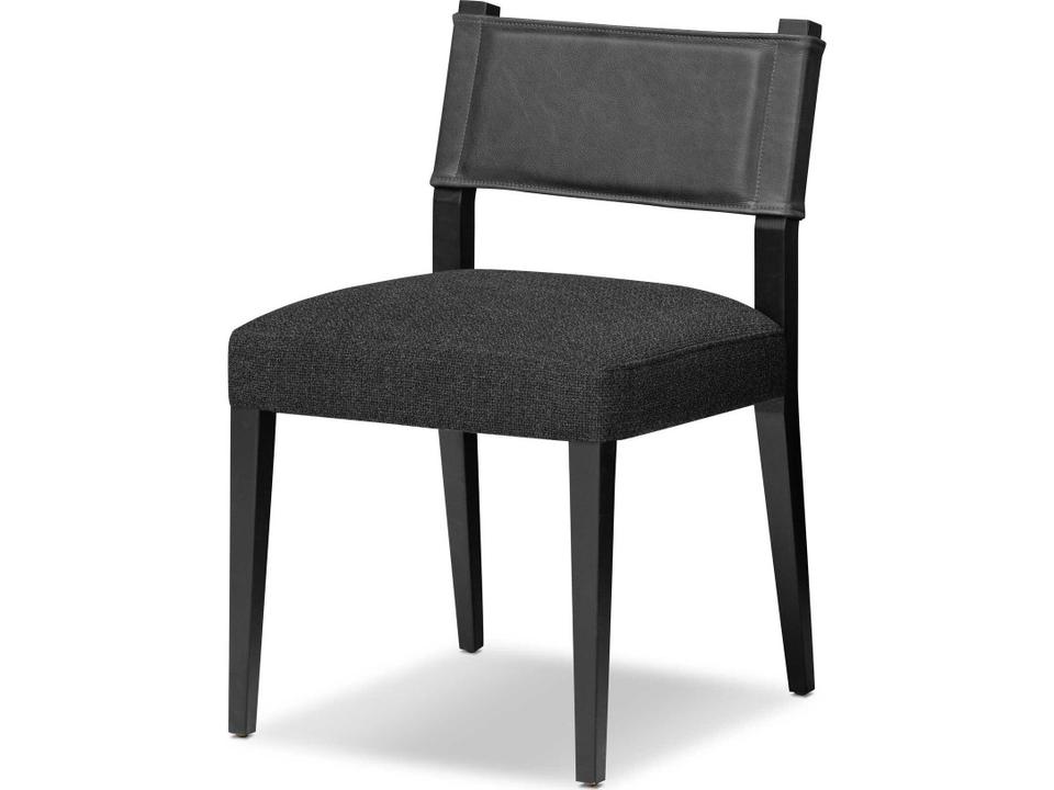 Ferris Upholstered Ash Wood Dining Side Chair in Gibson Black