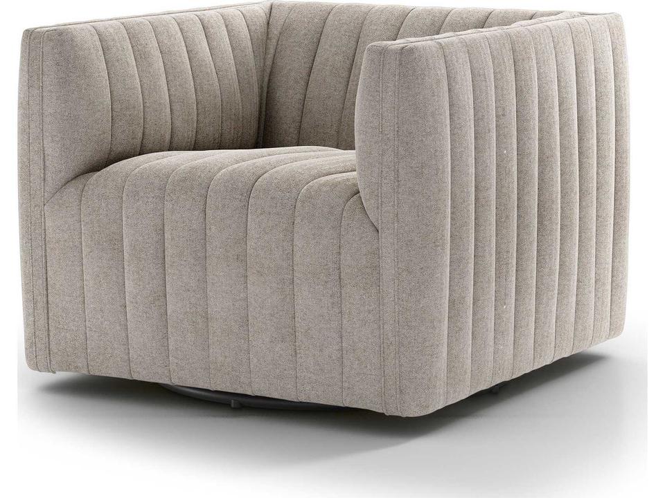 Augustine Swivel Accent Chair in Orly Natural Performance Fabric