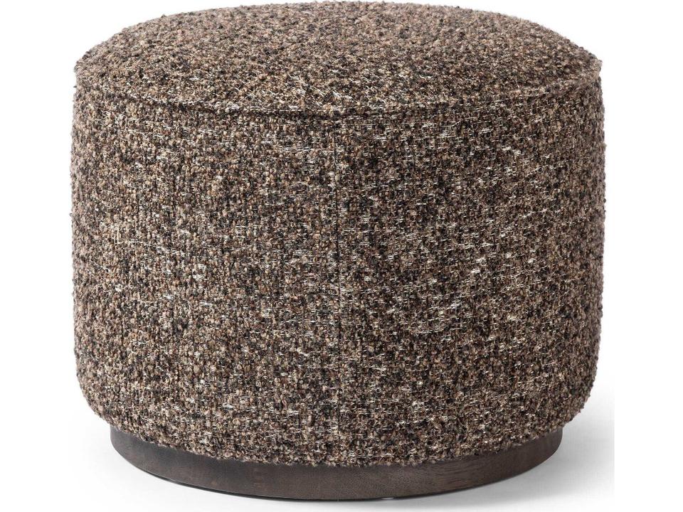 Sinclair Round Ottoman in Ivan Granite Upholstery