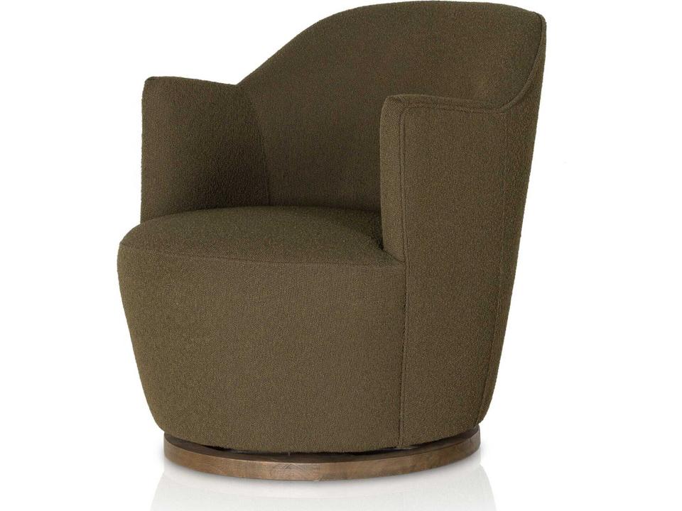 Westgate Aurora FIQA Boucle Olive Swivel Accent Chair