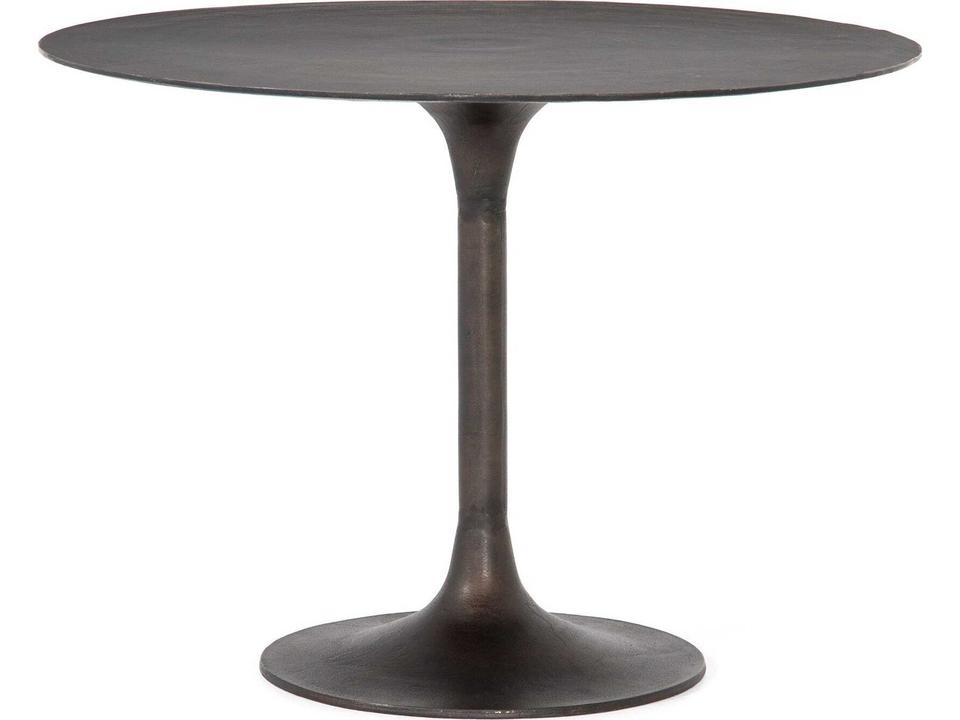 Globetrotter Simone Round Metal Antique Rust Dining Table