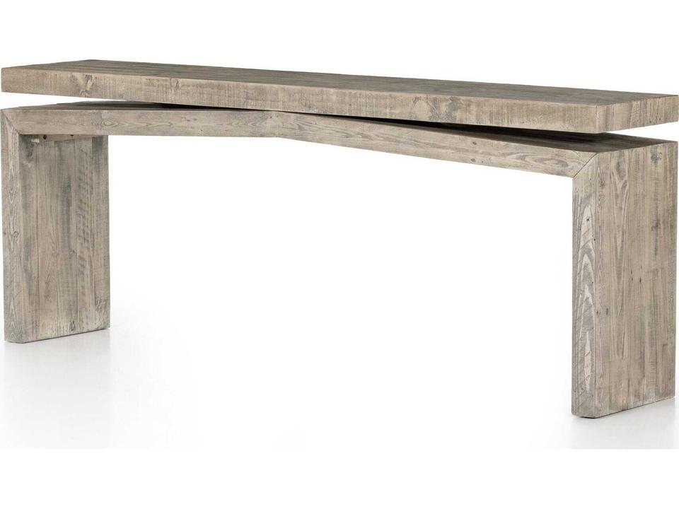 Sierra 79-Inch Rectangle Console Table Solid Reclaimed Pine Weathered Wheat