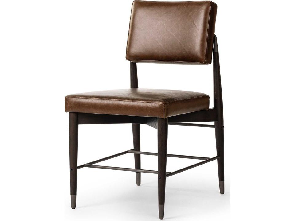 Parallel Anton Havana Brown Leather Oak Wood Dining Chair