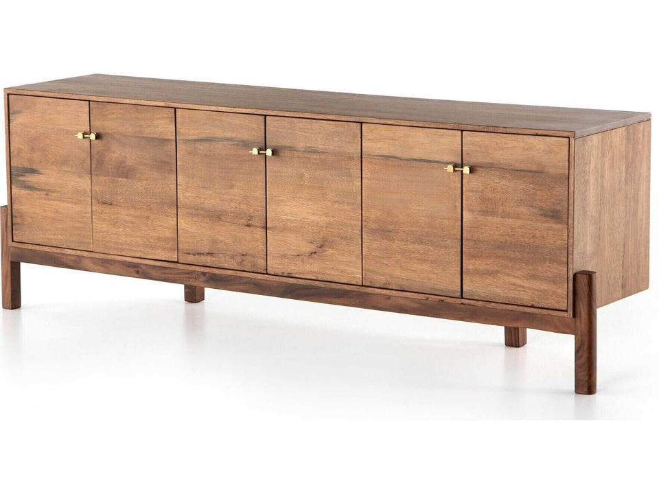 Merritt Mid-Century Modern Media Console in Smoked Honey
