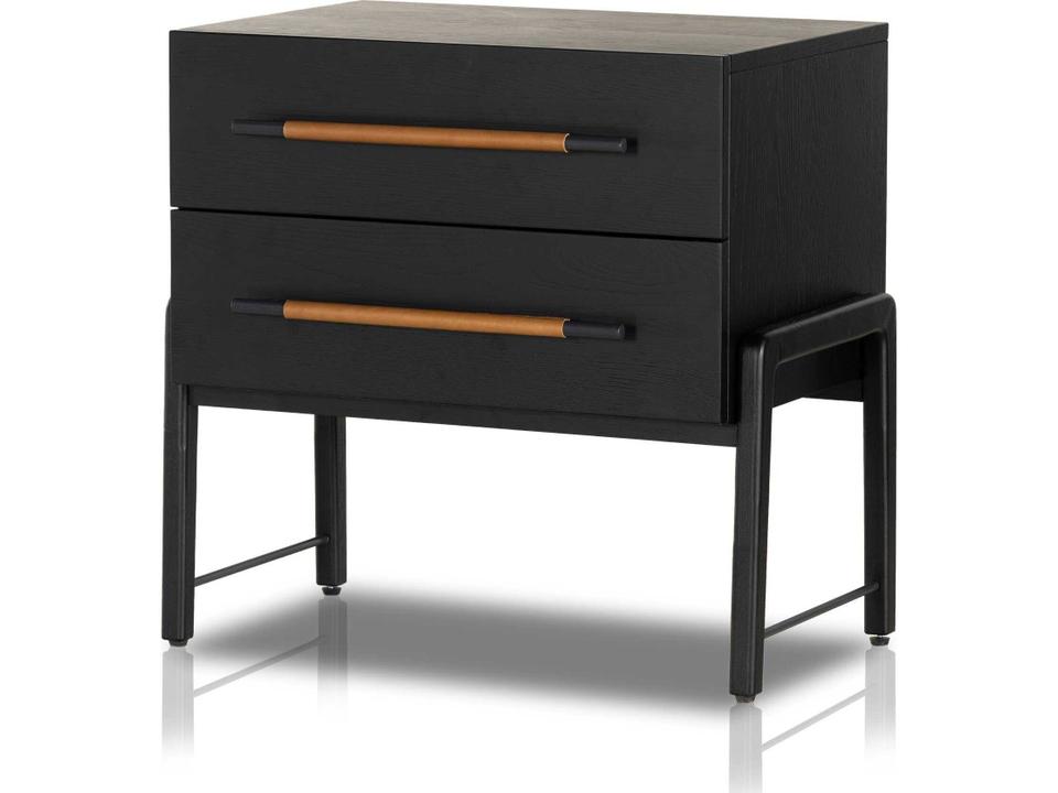Rosedale 2-Drawer Nightstand in Ebony Oak Veneer