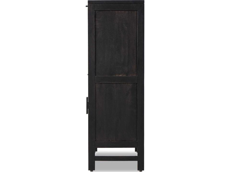 Leighton Caprice Black Wash Mango Wood Bar Cabinet