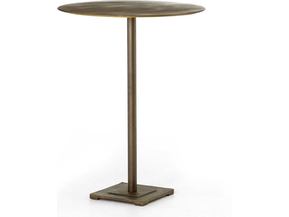 Fannin Round Bar Table in Acid Etched Aged Brass
