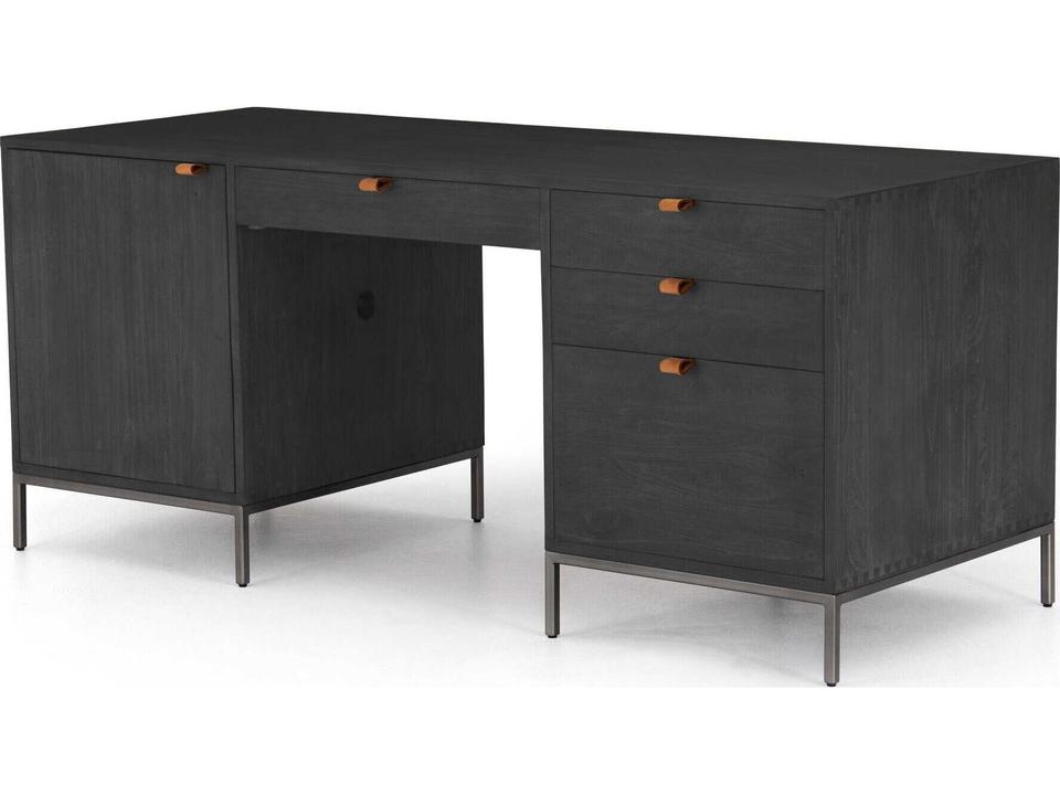 Fulton Trey Executive Desk in Black Wash Poplar