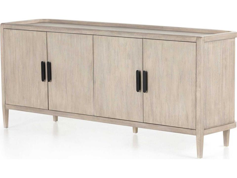 Callahan Arlo Mahogany Wood Sideboard in Ash Grey and Black