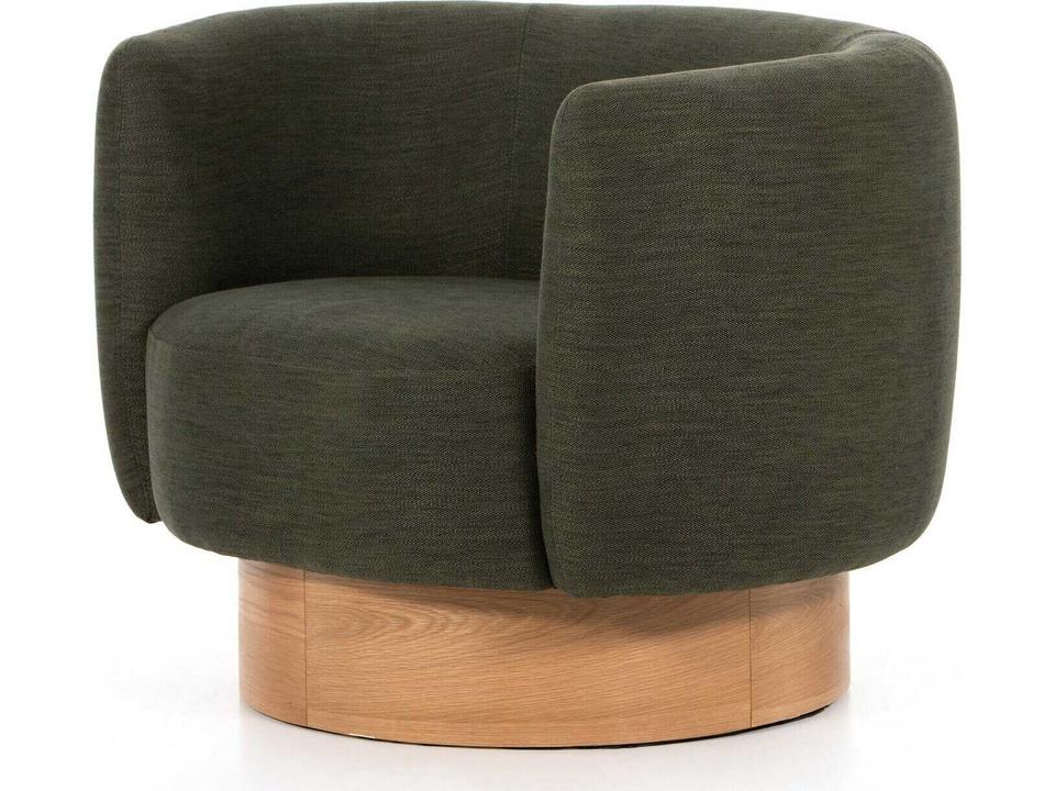 Oslo Calista Swivel Accent Chair in Atlantis Moss Fabric