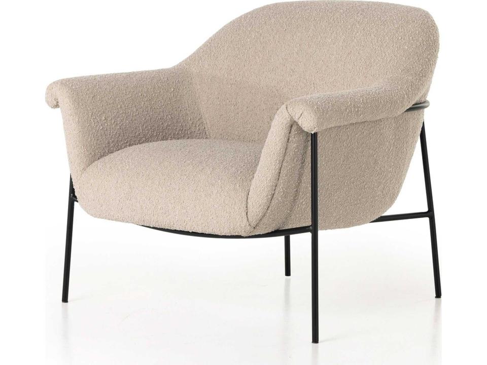 Suerte Accent Chair Knoll Sand Performance Fabric Iron Base