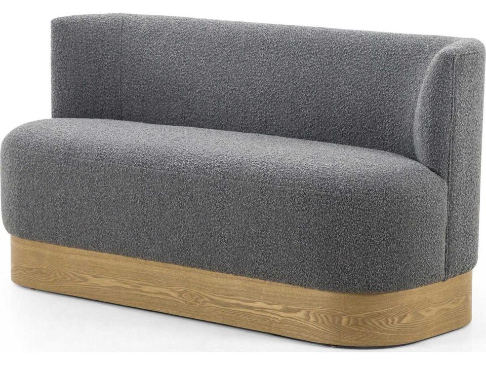 Krista Upholstered Dining Bench in Knoll Charcoal and Toasted Ash