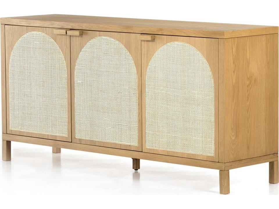Filmore Allegra Honey Oak Cane Sideboard with Cord Management