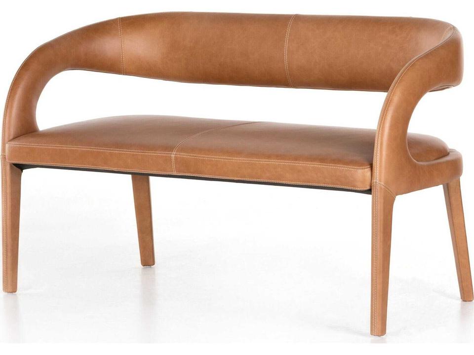 Hawkins Sonoma Butterscotch Top Grain Leather Accent Bench