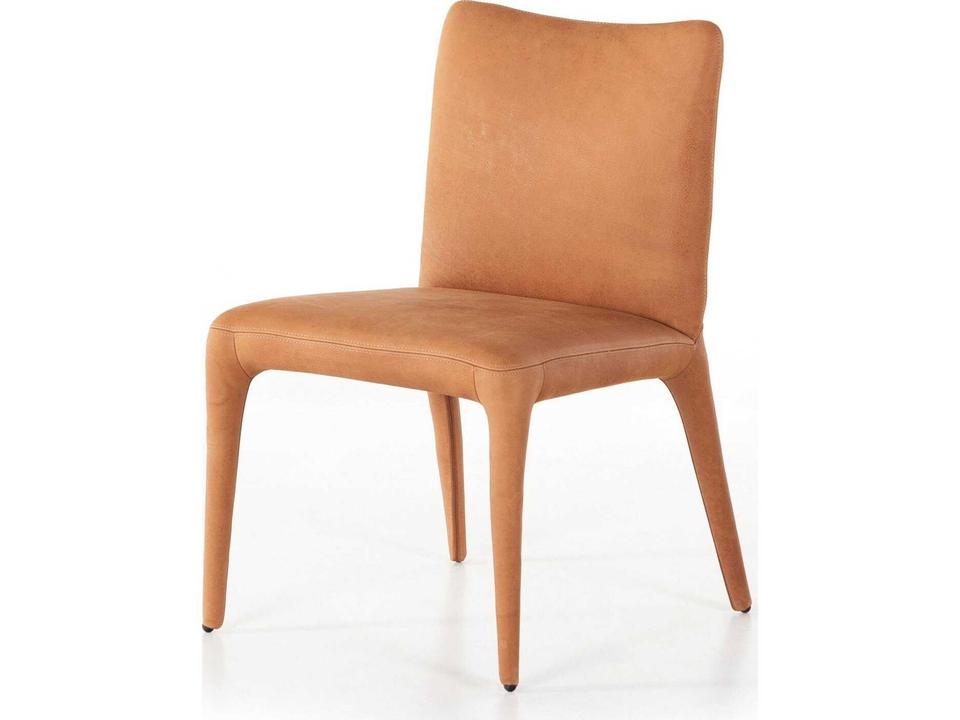 Carnegie Monza Leather Brown Upholstered Side Dining Chair