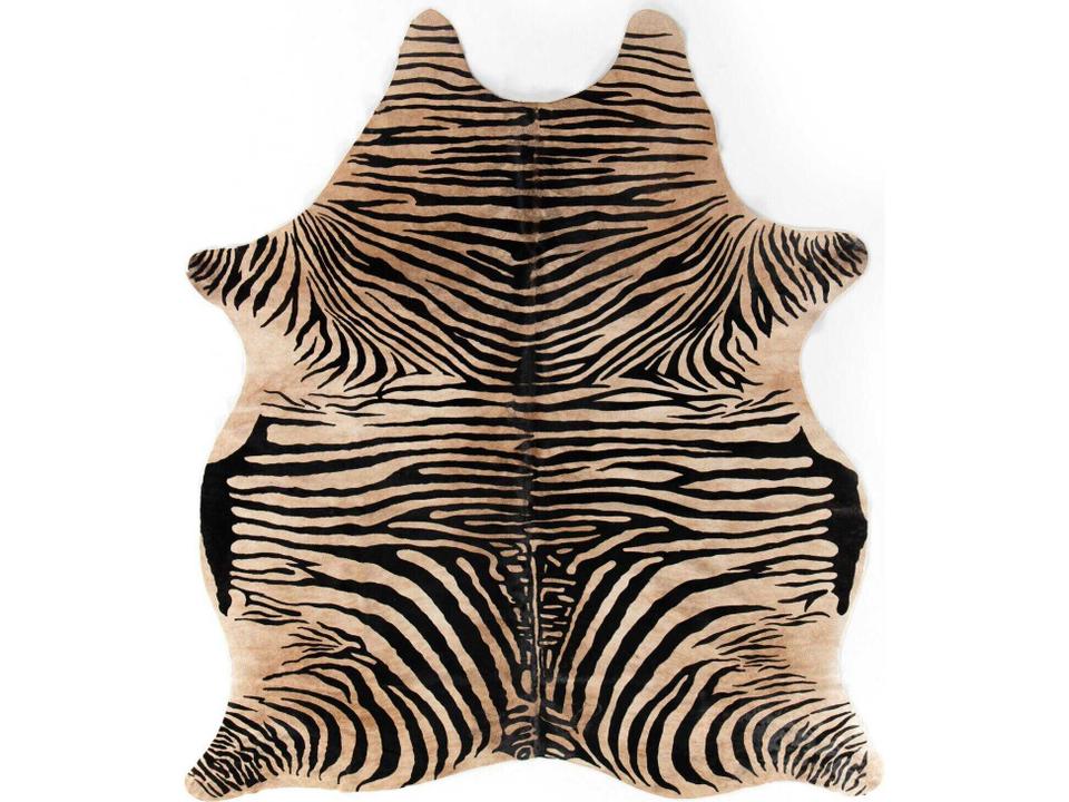 Zebra Printed Hide Rug Mateo Authentic Cowhide