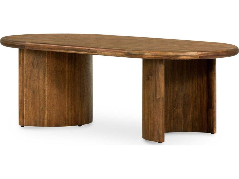 Haiden Paden Oval Coffee Table in Seasoned Brown Acacia
