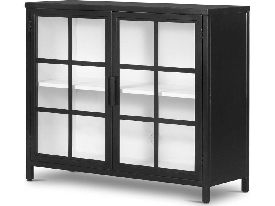 Bolton Lexington Small Cabinet Black Iron and Glass