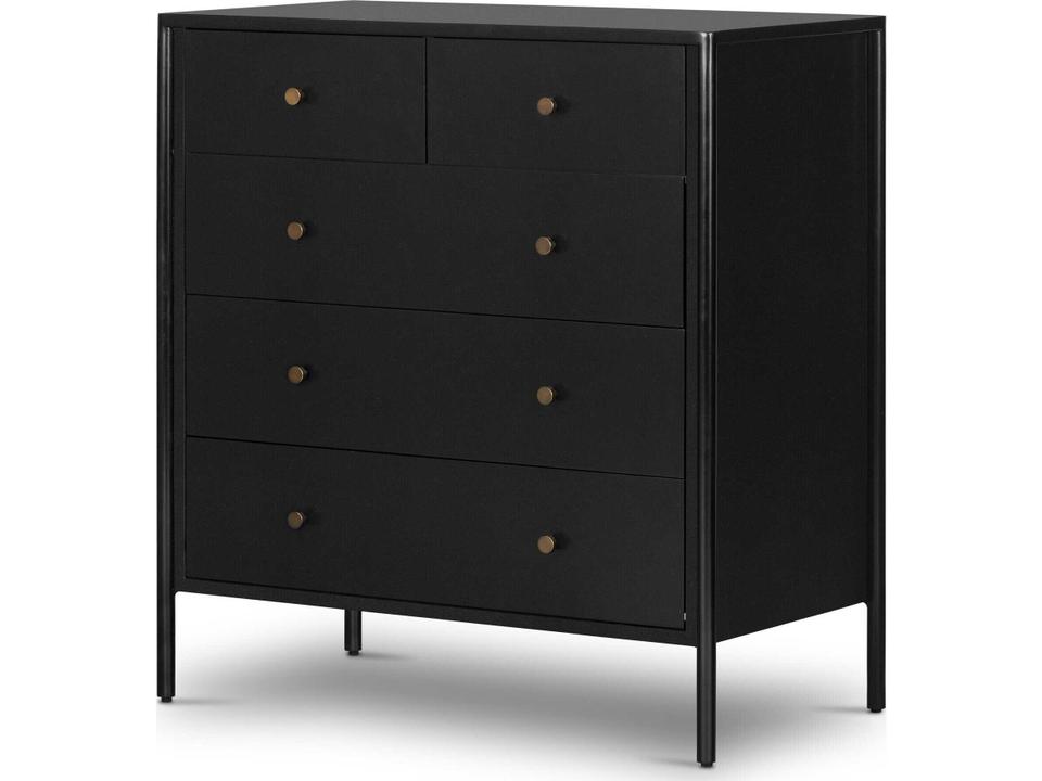 Bolton 5-Drawers Black Weathered Bronze Accent Chest