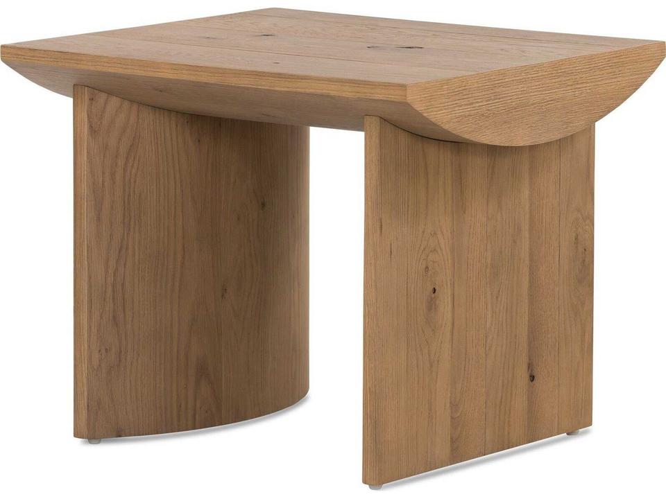 Pickford Shape-Driven Wood End Table in Dusted Oak Veneer