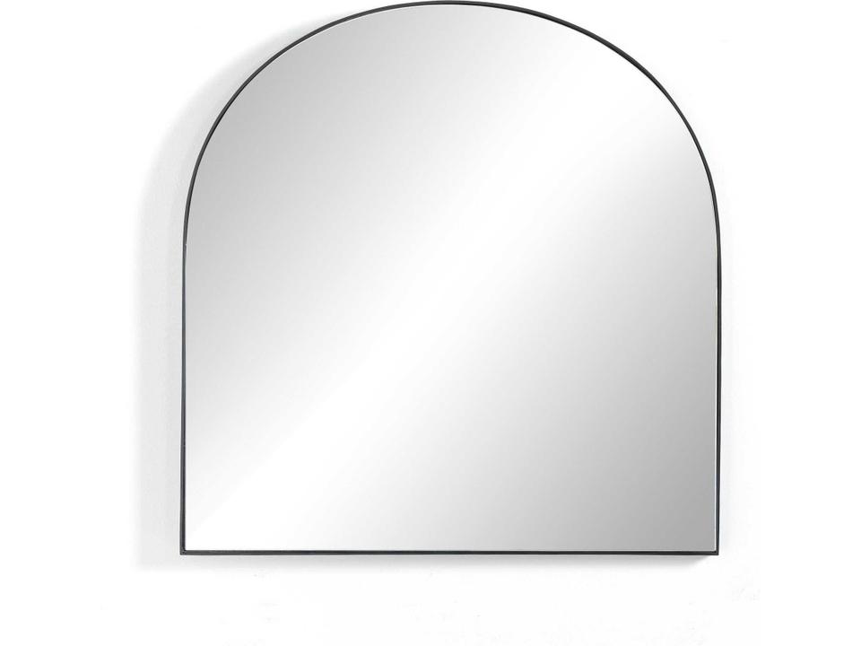 Georgina Wide Arched Wall Mirror in Iron Matte Black