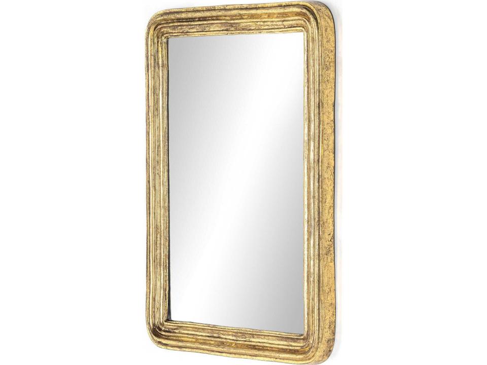 Asher Vintage Antiqued Gold Leaf Rectangular Louis Mirror