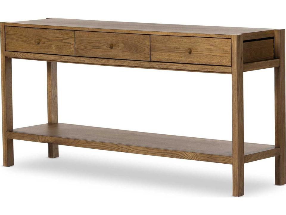 Haiden Rectangle Console Table in Tawny Oak Finish