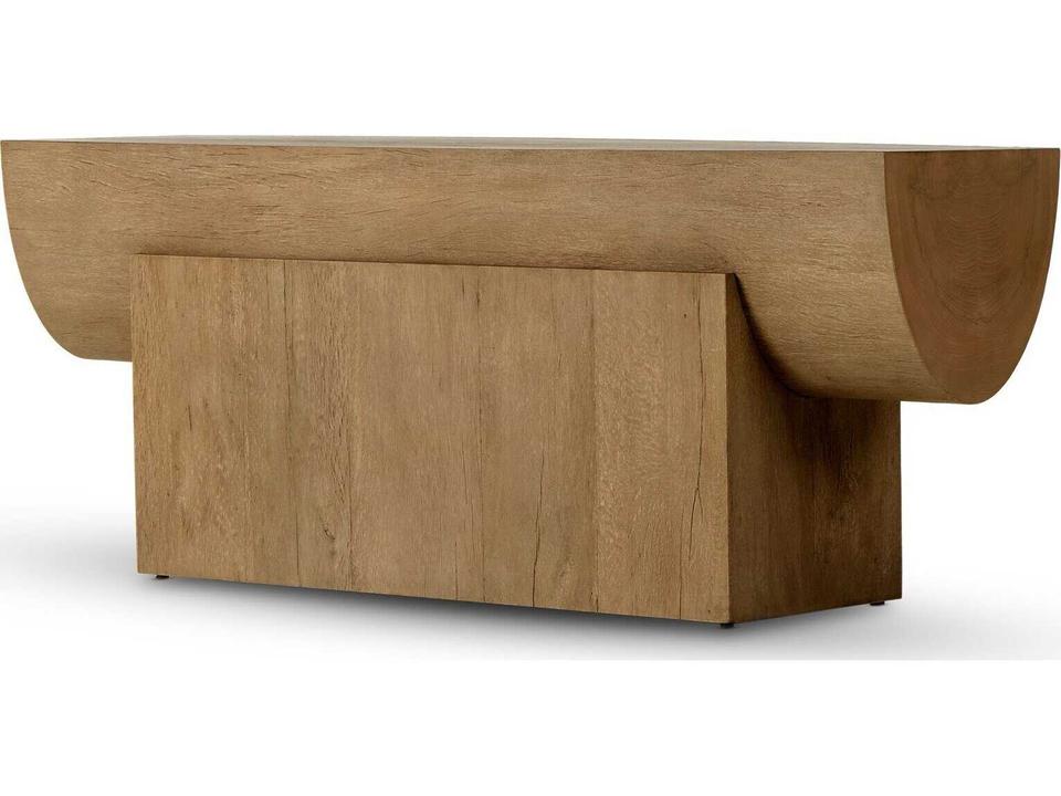 Elbert Console Table in Rustic Oak Veneer